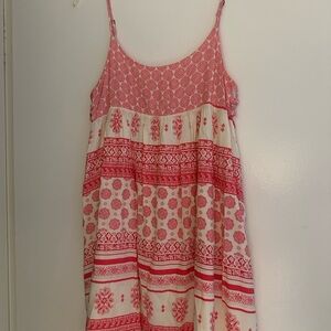 O'Neill Pink/Red and White Patterned Mini Dress